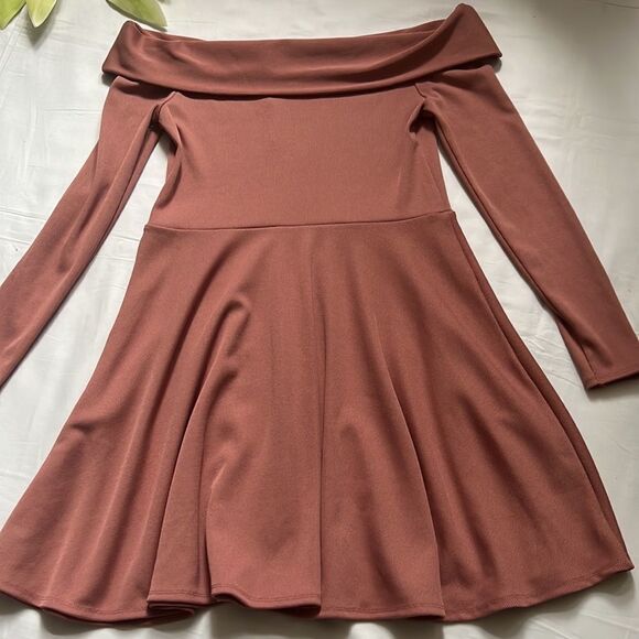 𝅺⭐️nwt ASOS PREMIUM Heavy Rib Bardot Skater Dress⭐️ - Picture 5 of 5